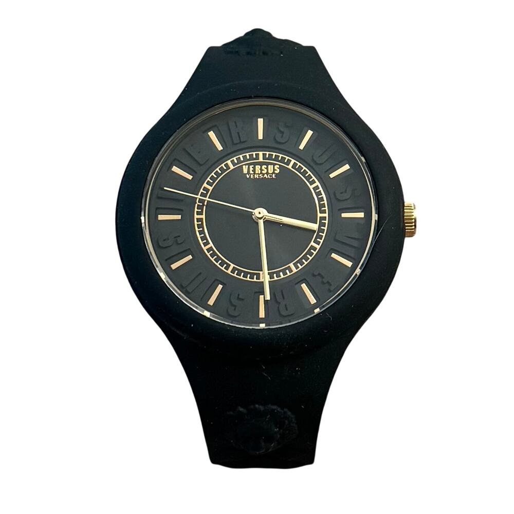 Versace Versus Fire Island Watch Silicone Stainless Steel Analog Women's Black